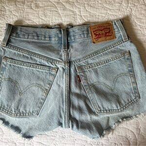 Levi's Blue Jean Shorts Distressed Cut-Off Hem